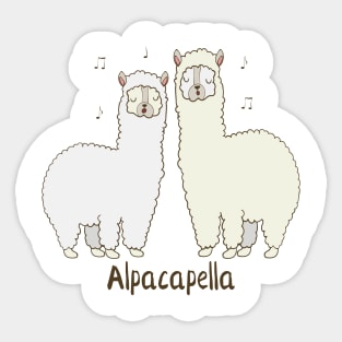 Alpacapella Singing Alpacas Funny Animal Pun Design Sticker